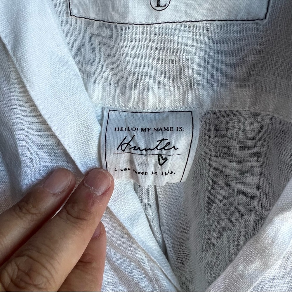 Frank & Eileen Hunter Linen White Shirt Dress - Picture 4 of 8